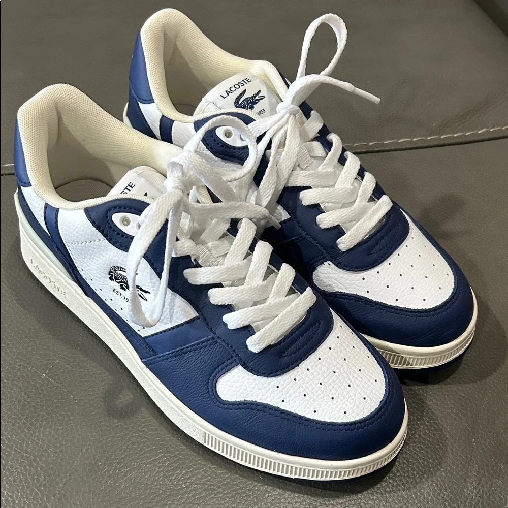 Lacoste Blue and White Mens Sneakers. Size 8. EUC - Picture 1 of 8